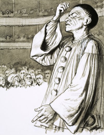 Jean Gaspard Deburau, ook bekend als de clown Pierrot door English School