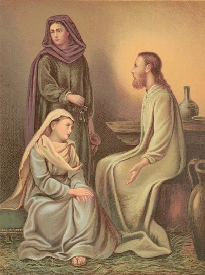 Jezus Christus in het huis van Martha en Maria door English School