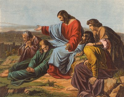Jezus Christus huilend over Jeruzalem door English School
