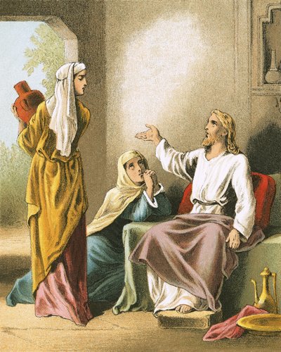 Jezus in het huis van Martha en Maria door English School