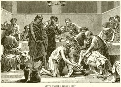 Jezus wast de Voeten van Petrus door English School