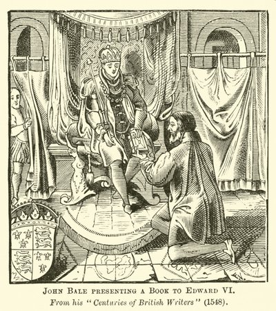 John Bale presenteert een Boek aan Edward VI door English School