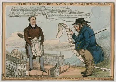 John Bull en de architect die de bogen bouwt enz. door English School
