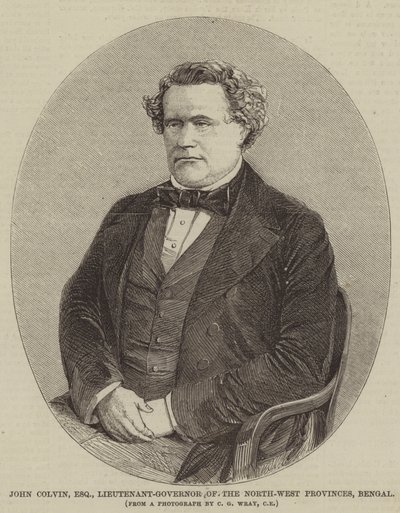 John Colvin, Esquire, Luitenant-Gouverneur van de Noordwestelijke Provincies, Bengalen door English School