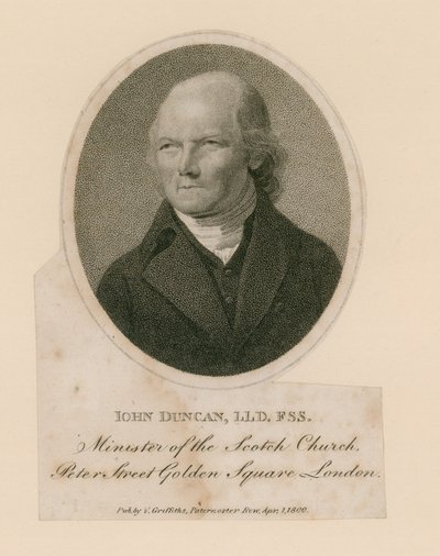 John Duncan, Minister of the Scotch Church, Peter Street, Golden Square, London door English School