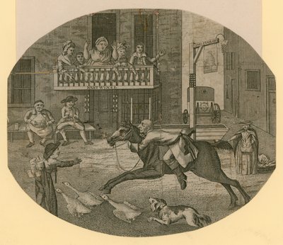 John Gilpin van Cheapside, Londen, gaat verder dan hij van plan was door English School
