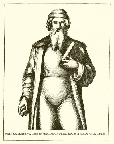Johannes Gutenberg, de uitvinder van het drukken met losse letters door English School