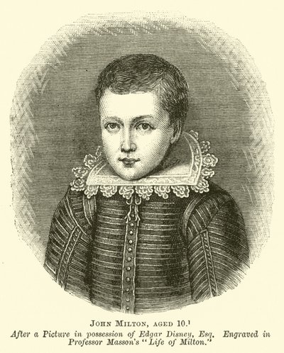 John Milton, 10 jaar oud door English School