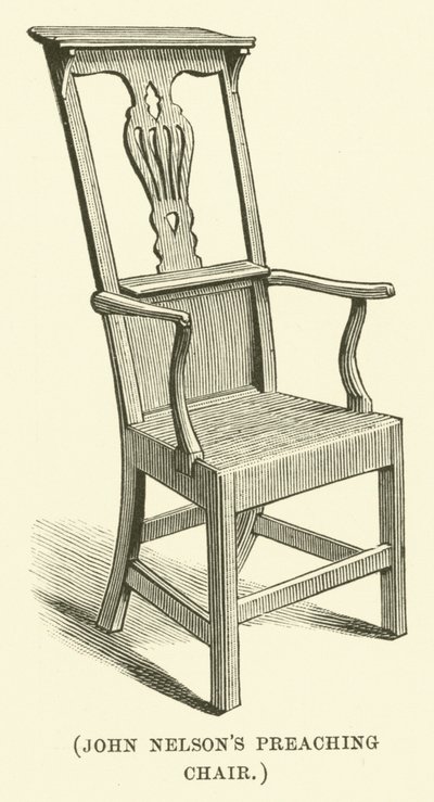 De predikstoel van John Nelson (gravure) door English School