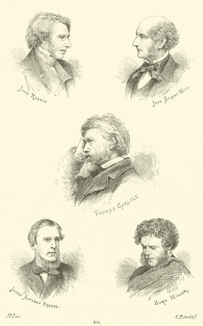 John Ruskin, John Stuart Mill, Thomas Carlyle, James Anthony Froude, Hugh Miller door English School