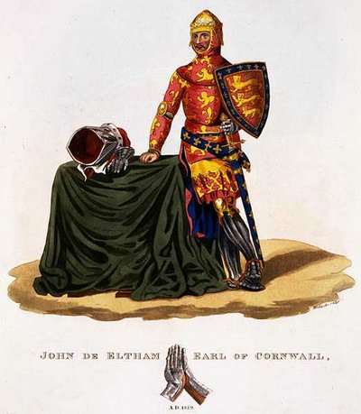 John van Eltham, Graaf van Cornwall (1316-36) 1329, gegraveerd door W. Maddocks, uit 