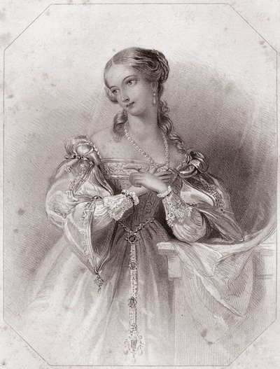 Juliette (Romeo en Julia) in Galerie des femmes de Shakespeare, circa 1838 door English School