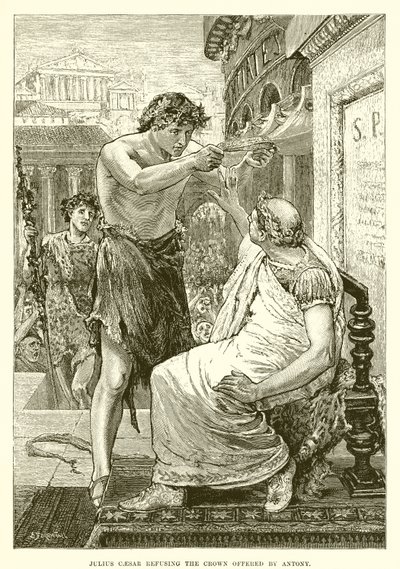 Julius Caesar weigert de kroon aangeboden door Antony door English School