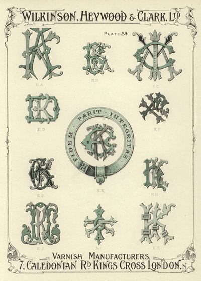 KA, KB, KC, KD, KE, KF, KG, KH, KJ, KI, KK door English School