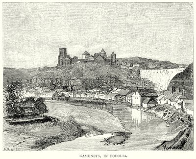 Kamenets, in Podolië (gravure) door English School