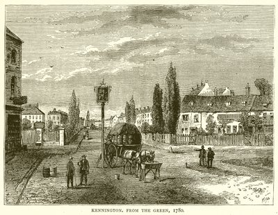 Kennington, vanaf het Groen, 1780 door English School