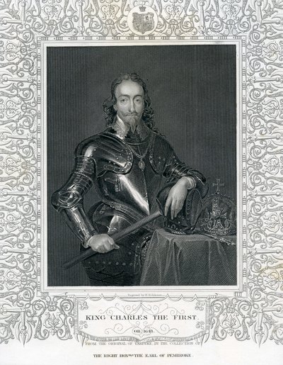 Koning Charles I (gravure door H. Robinson naar Van Dyck) door English School