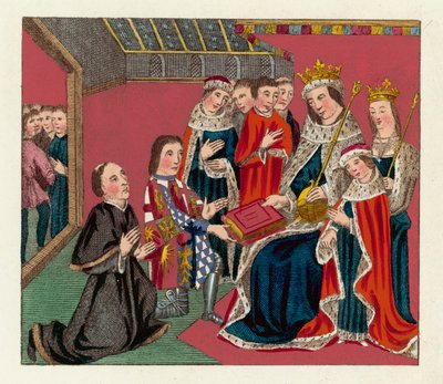 Koning Edward IV, zijn koningin en zoon door English School