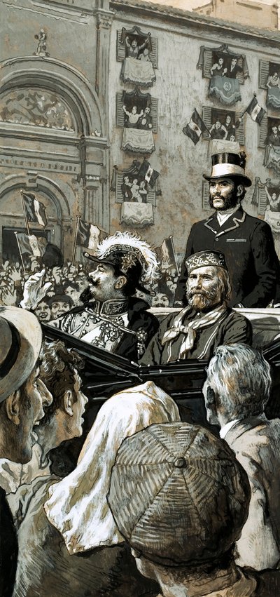 Koning Emmanuel werd publiekelijk uitgeroepen tot koning van Italië door Garibaldi door English School