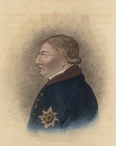 Koning George III, van een schets gemaakt in Windsor tijdens zijn ziekte door English School
