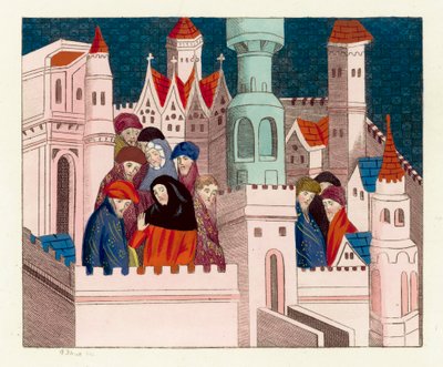 Koning Richard II met zijn vrienden in Conway door English School