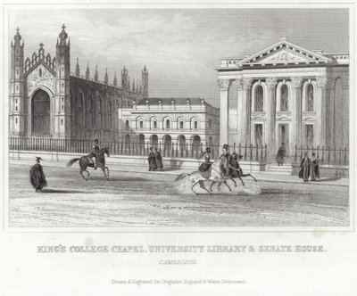 Kings College Chapel, Universiteitsbibliotheek en Senaatshuis, Cambridge door English School