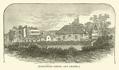 Kingswood School en Kapel (gravure) door English School
