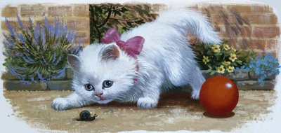 Kitten met slak en bal door English School