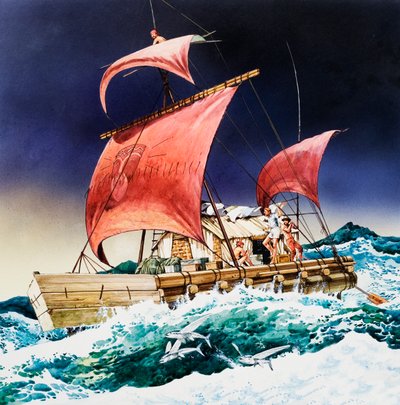 Kon-Tiki op zijn epische reis door English School