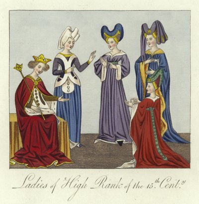 Dames van hoge rang van de 15e eeuw door English School