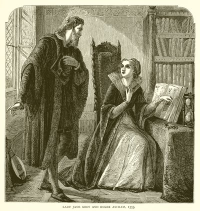 Lady Jane Grey en Roger Ascham, 1553 door English School