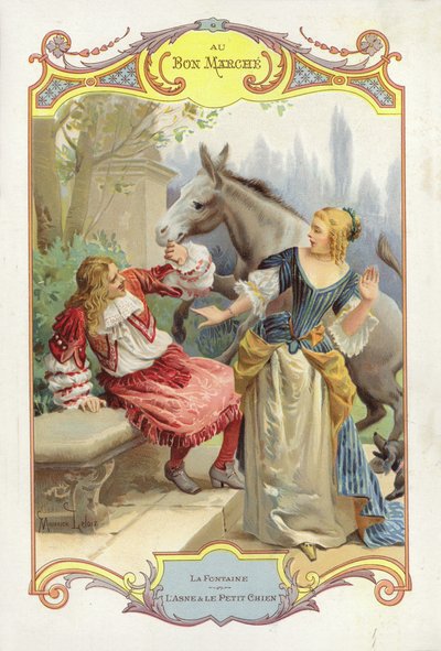 Dame en heer geschrokken door paard door English School