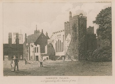 Lambeth Paleis zoals het eruitzag in de herfst van 1829 door English School
