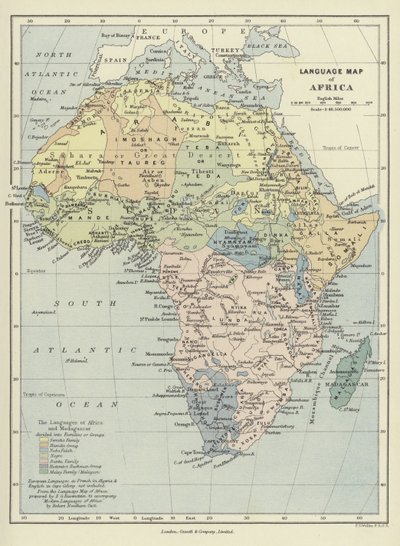 Taalkaart van Afrika door English School