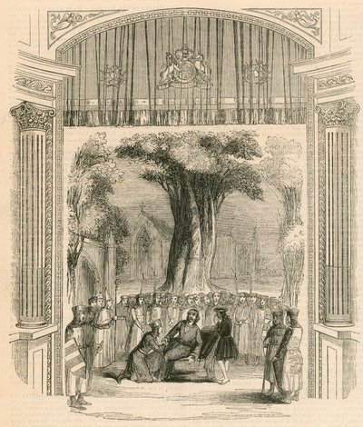 Laatste scène in het toneelstuk King John, Drury Lane Theatre, Londen door English School