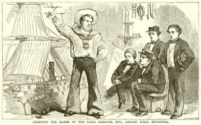 Leren de Namen van de Zeilen, Touwen, enz., aan boord van H.M.S. Britannia door English School