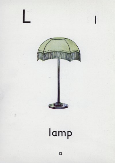 Letter L, lamp door English School