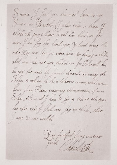 Brief van Karel I aan de hertog van Buckingham door English School