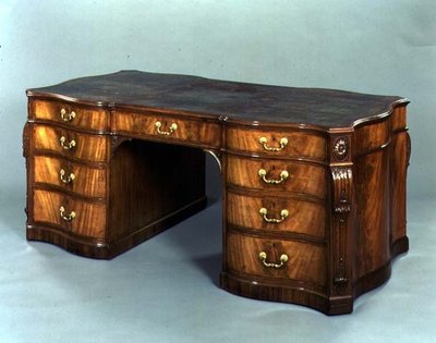 Bibliotheektafel gemaakt door Gillows of Lancaster naar een ontwerp van Thomas Chippendale, geleverd in 1778 aan Sir James Ibbetson door English School
