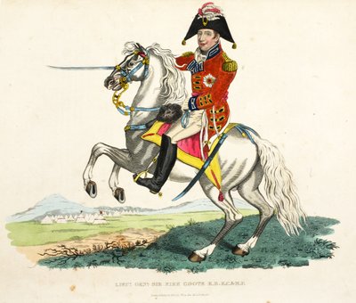 Luitenant-generaal Sir Eire Coote KB, KC en MP, uitgegeven door Richard Evans, gegraveerd door Romney, illustratie uit Een Historisch Verslag van de Slag bij Waterloo door William Mudford, 1816 door English School
