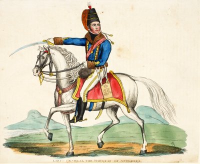Luitenant-generaal De Markies van Anglesea, uitgegeven door Richard Evans, gegraveerd door Romney, illustratie uit Een Historisch Verslag van de Slag bij Waterloo door William Mudford, 1816 door English School