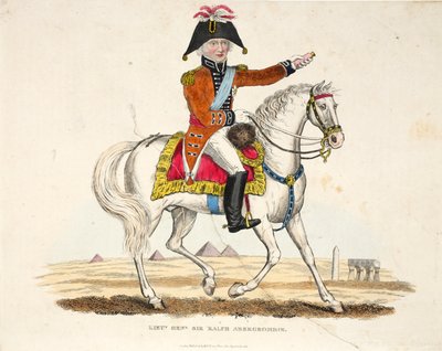 Luitenant-generaal Sir Ralph Abercrombie, uitgegeven door Richard Evans, gegraveerd door Romney, illustratie uit Een Historisch Verslag van de Slag bij Waterloo door William Mudford, 1816 door English School