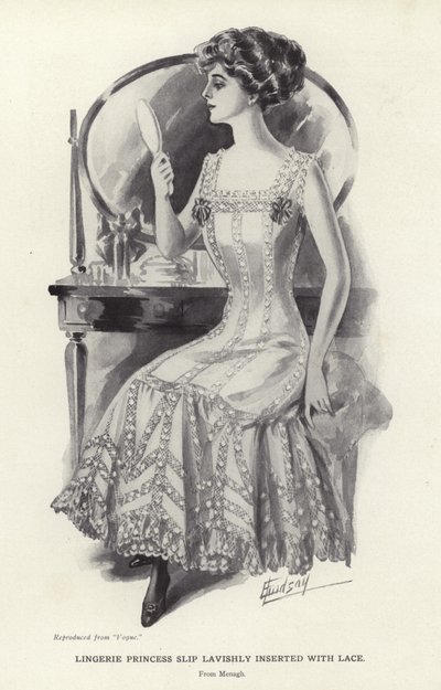 Lingerie prinses slip rijkelijk ingelegd met kant door English School