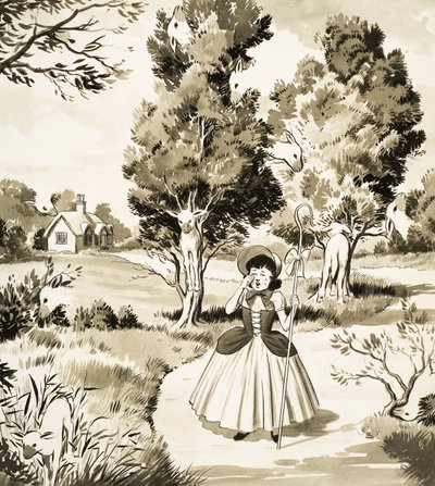 Little Bo Peep puzzelpagina door English School