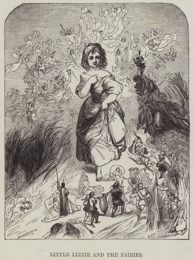 Kleine Lizzie en de feeën (gravure) door English School