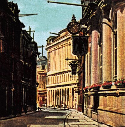 Lombardstraat in de stad Londen door English School
