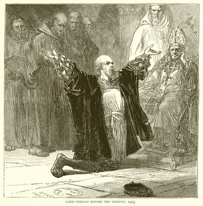 Lord Cobham voor de Bisschoppen, 1413 door English School