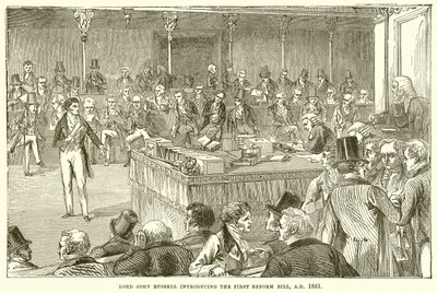Lord John Russell Introduceert de Eerste Hervormingswet, A.D. 1831 door English School