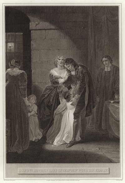 Laatste ontmoeting van Lord William Russell met zijn familie door English School