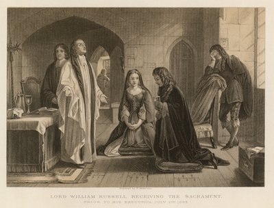 Lord William Russell ontvangt het sacrament voor zijn executie, 21 juli 1683 door English School